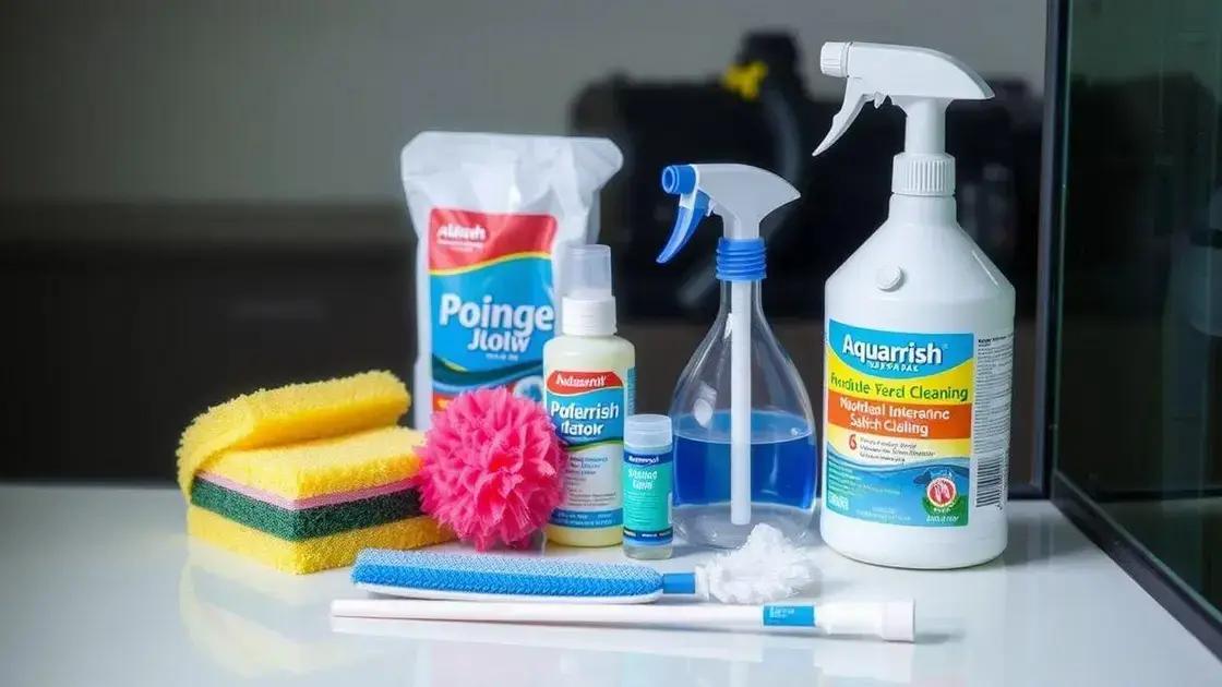 Materiais necessários para a limpeza do aquário