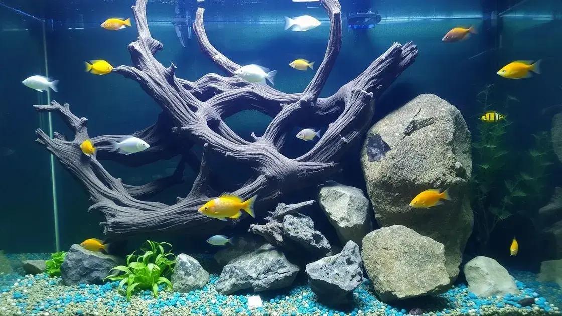 Benefícios de incluir troncos e rochas em aquários