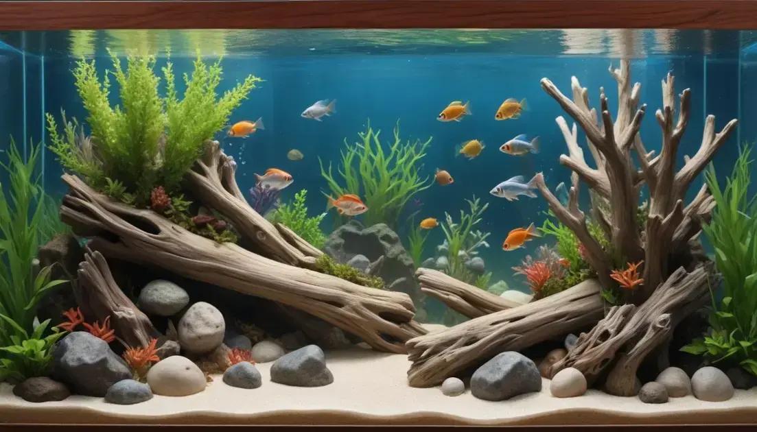 Rochas e troncos para aquário: a beleza natural que seu peixe merece