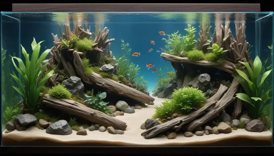 Benefícios de usar rochas e troncos no aquário Benefícios de usar rochas e troncos no aquário