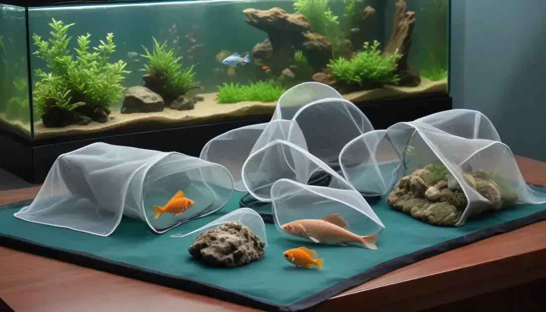 Tipos de redes para captura de peixes de aquário
