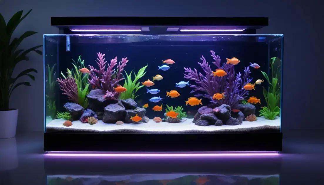 Cobertura para aquário com iluminação: proteja peixes e realce cores